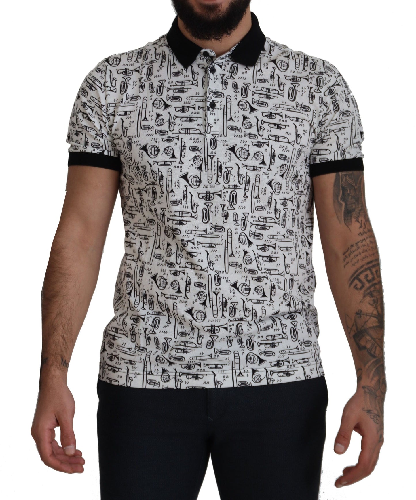 Jazz Print Collared Polo Tee