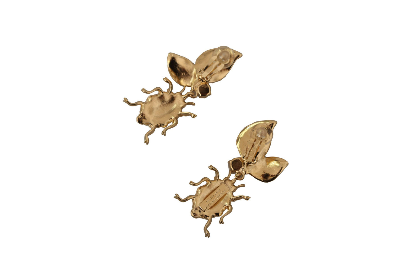 Chic Gold Beetle Clip On Earrings