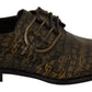 Exquisite Green Lizard Leather Derby Shoes