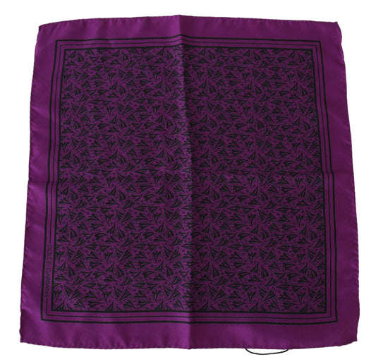 Elegant Purple Silk Pocket Square Handkerchief