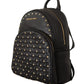 Chic Black Leather Backpack with Gold Accents