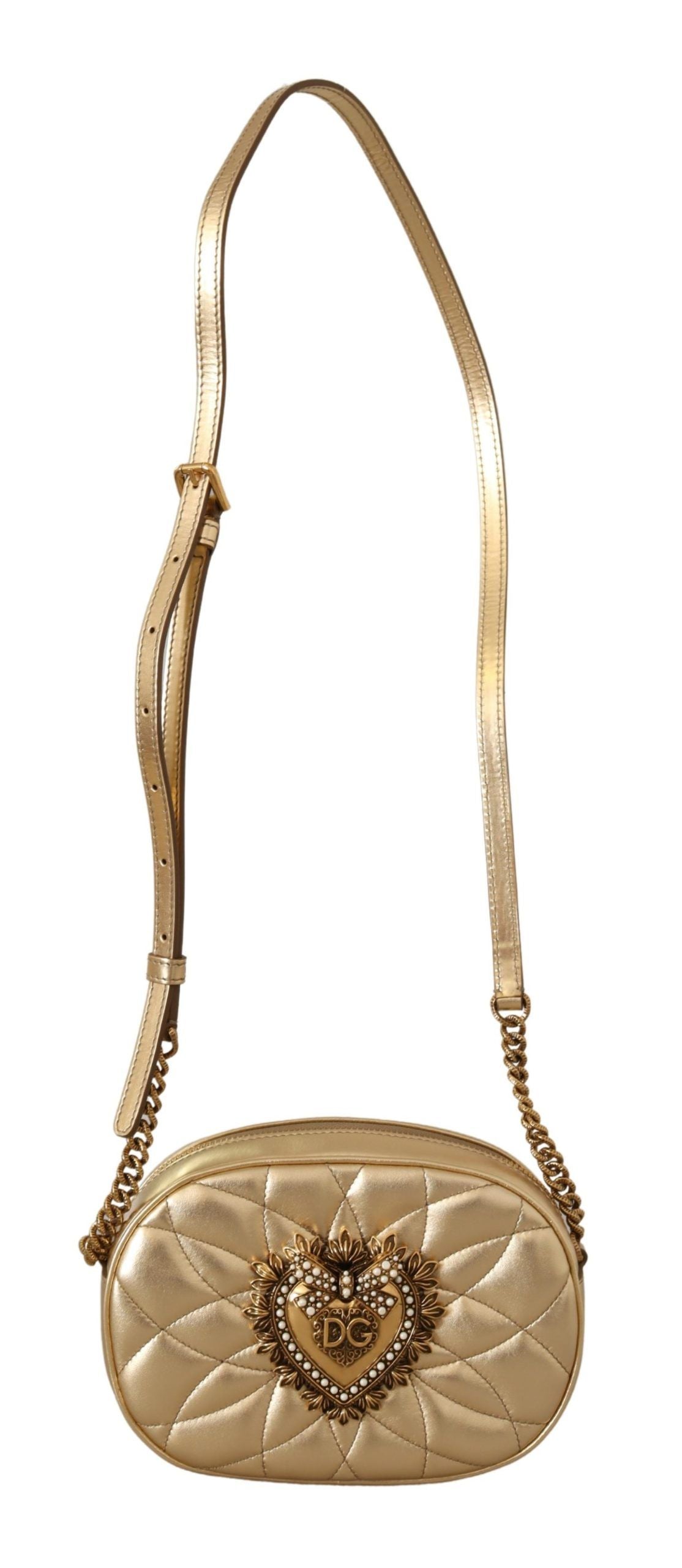 Gold Devotion Leather Shoulder Bag