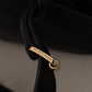 Chic Black Leather Backpack with Gold Accents