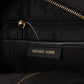 Chic Black Leather Backpack with Gold Accents