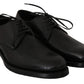 Elegant Black Leather Derby Dress Shoes