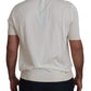 Elegant Ivory Silk Polo T-Shirt