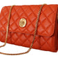 Red Nappa Leather Evening Shoulder Bag