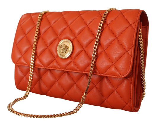 Red Nappa Leather Evening Shoulder Bag