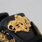 Elegant Portofino Leather Sneakers in Black