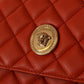 Red Nappa Leather Evening Shoulder Bag