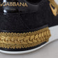 Elegant Portofino Leather Sneakers in Black