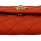Red Nappa Leather Evening Shoulder Bag