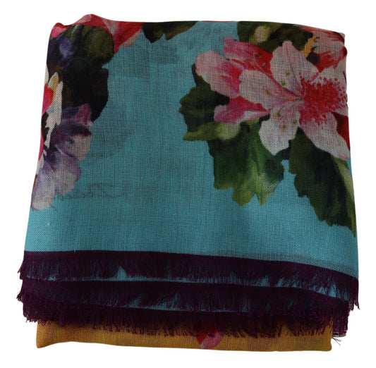 Elegant Floral Cashmere Silk Scarf