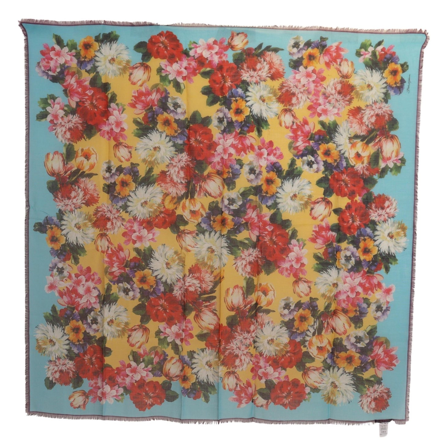 Elegant Floral Cashmere Silk Scarf