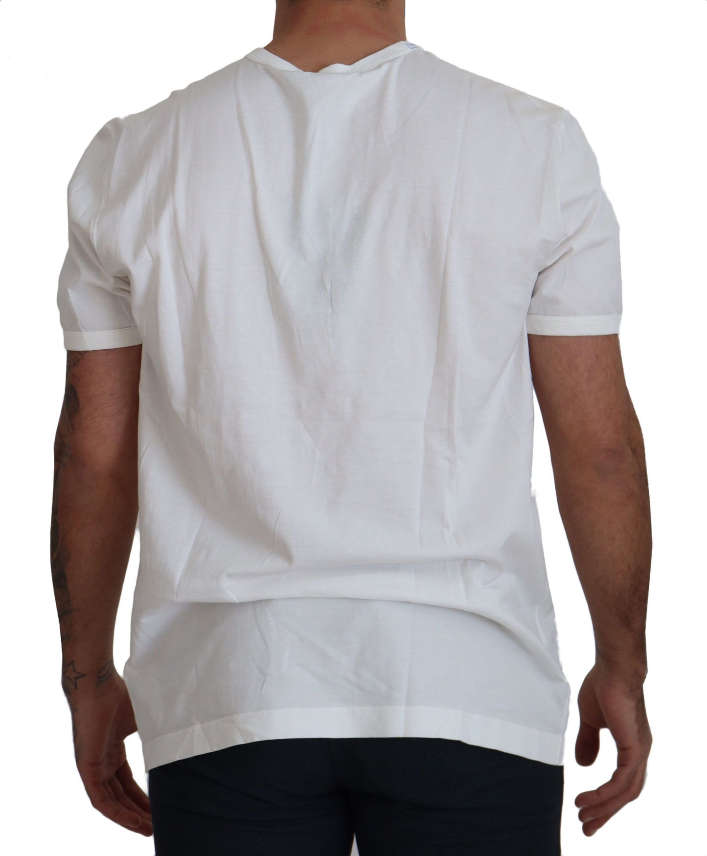 Elegant White Cotton Tee With Logo Detail