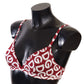 Red White DG Print Non Wire Cotton Bra Underwear