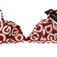Red White DG Print Non Wire Cotton Bra Underwear