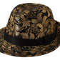 Elegant Gold-Threaded Black Bucket Hat