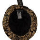 Elegant Gold-Threaded Black Bucket Hat