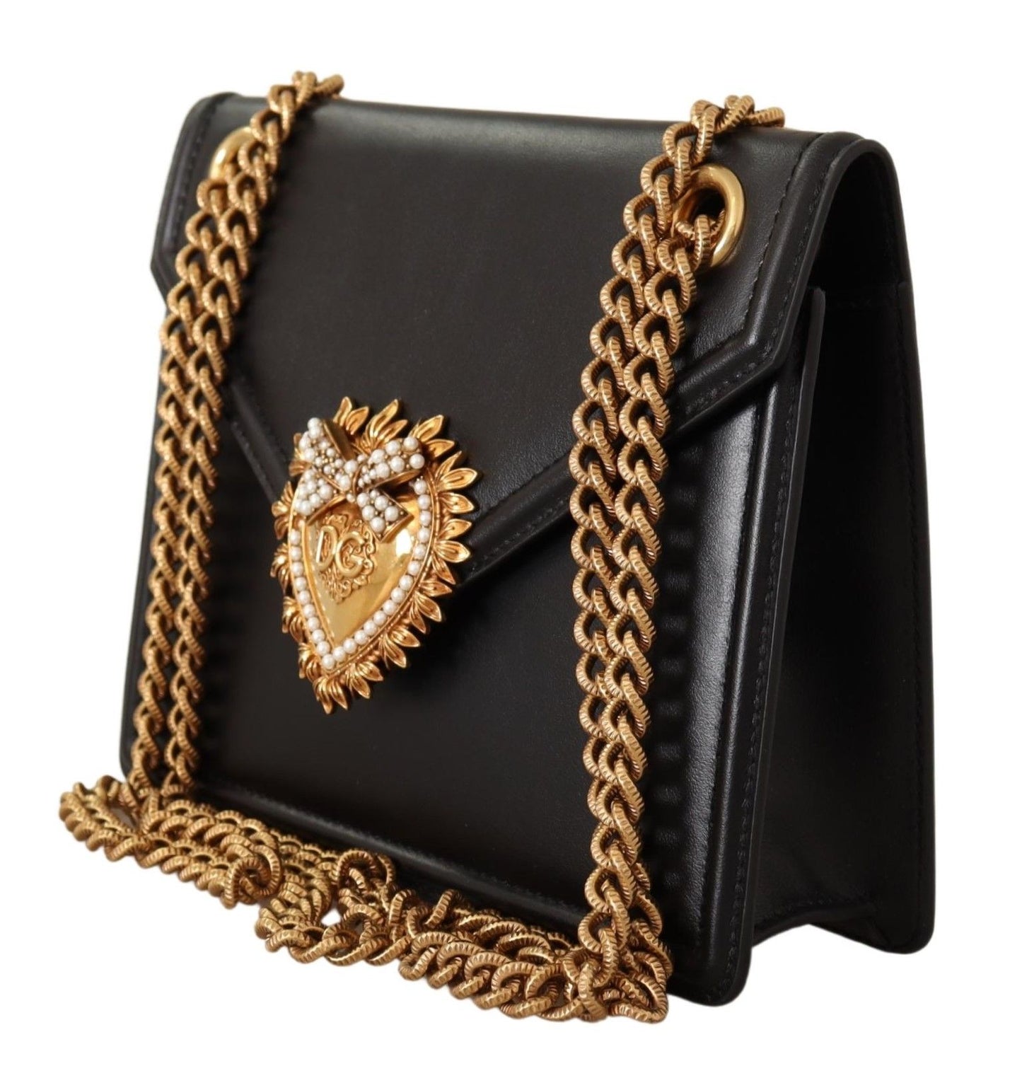 Elegant Black Leather Devotion Shoulder Bag