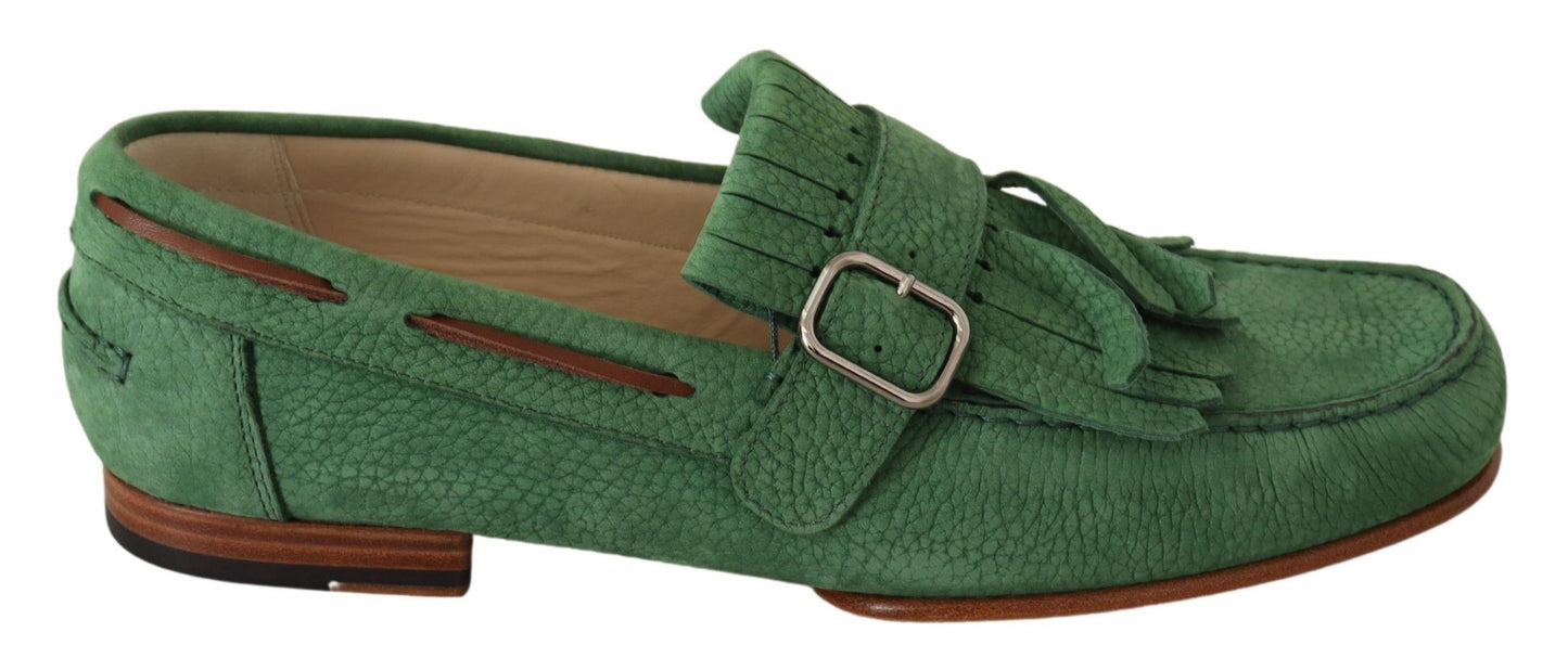 Exquisite Emerald Green Tassel Loafers