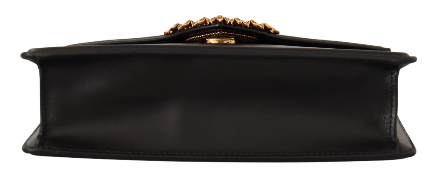 Elegant Black Leather Devotion Shoulder Bag