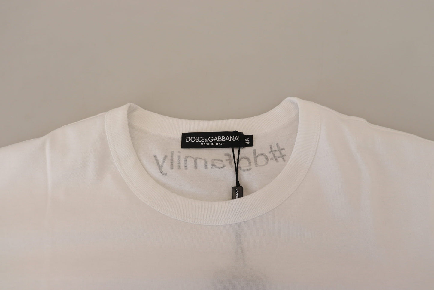 Elegant White Cotton Crew Neck Tee