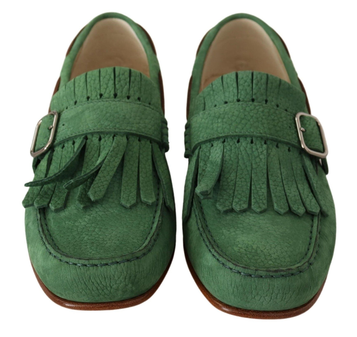 Exquisite Emerald Green Tassel Loafers