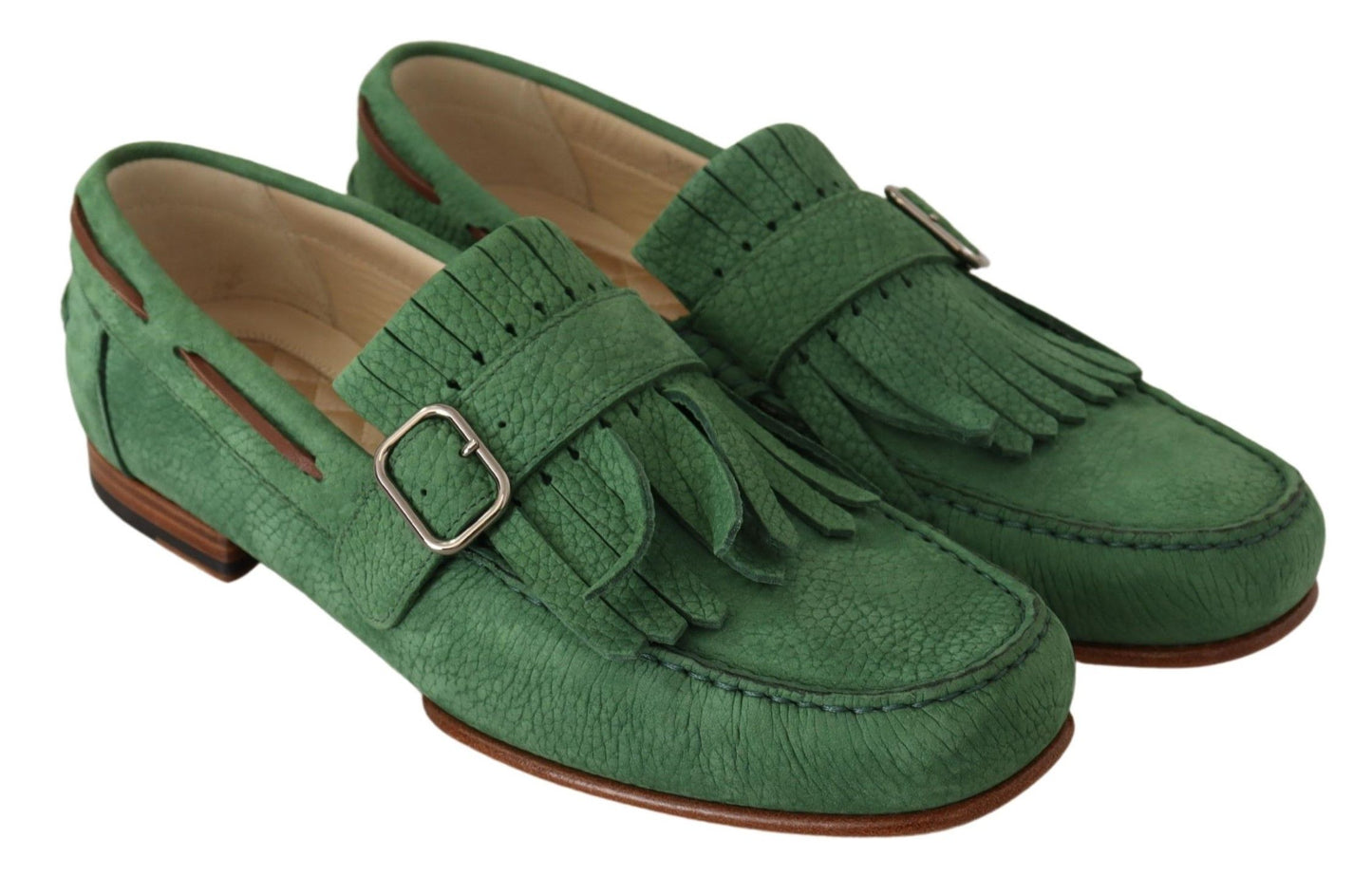 Exquisite Emerald Green Tassel Loafers