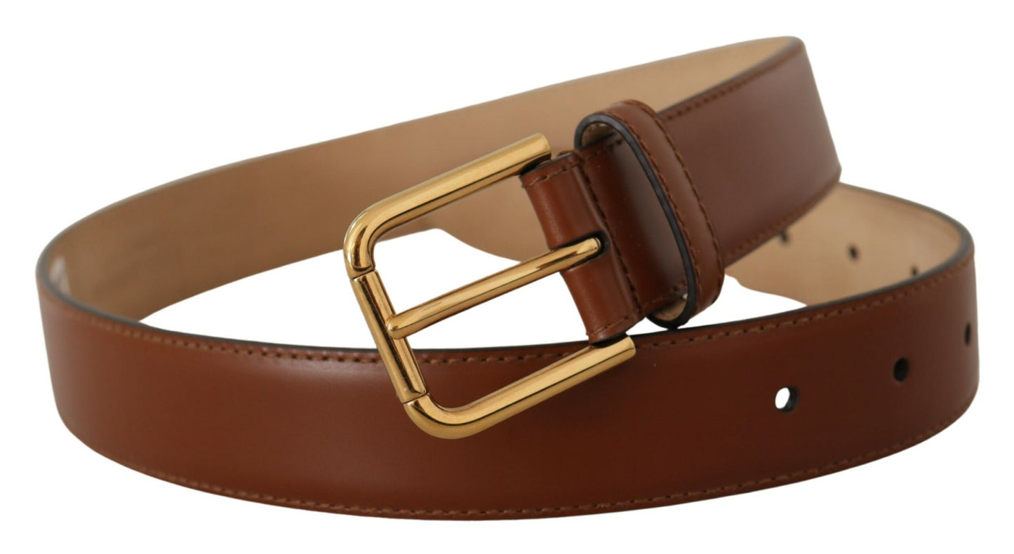 Elegant Leather Belt with Engraved Buckle