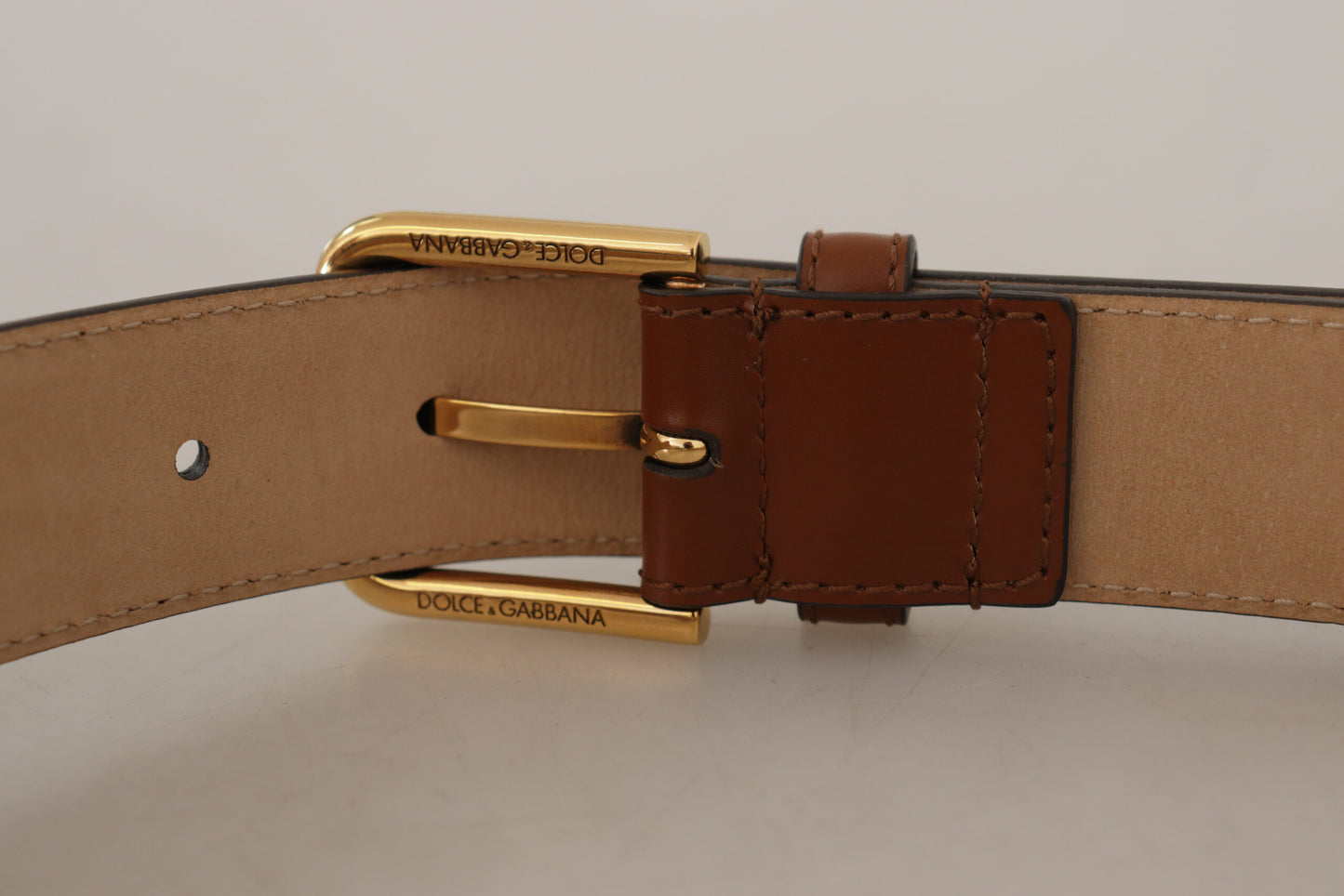 Elegant Leather Belt with Engraved Buckle