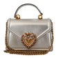 Devotion Luxury Silver Leather Shoulder Bag