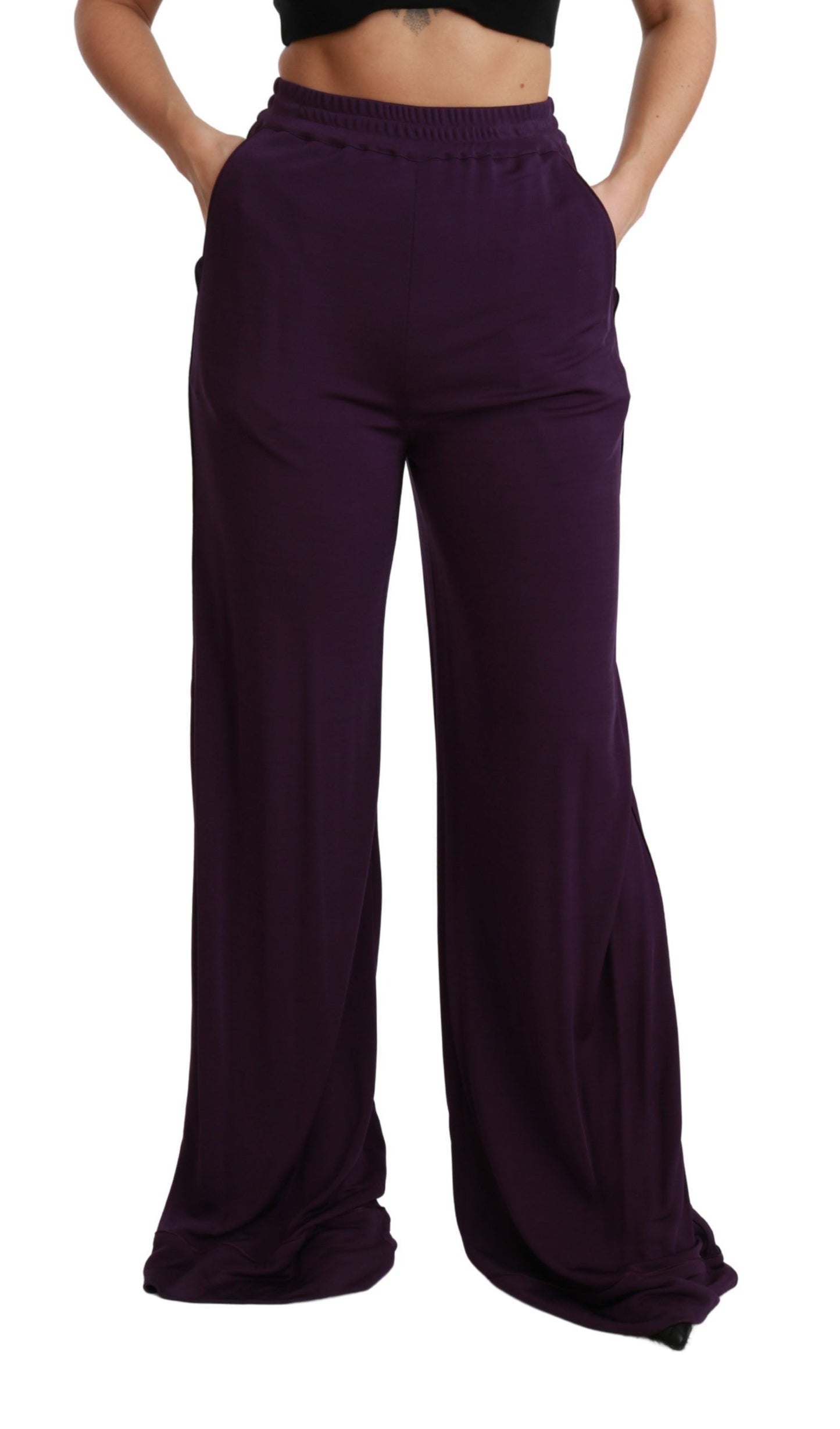 Elegant High Waist Wide Leg Trousers