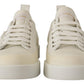 Elegant Gold Logo Leather Sneakers