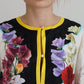 Multicolor Ortensia Silk Long Kaftan Dress
