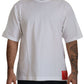 Elegant White Cotton Crew Neck Tee