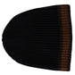 Elegant Charcoal Striped Cashmere Beanie