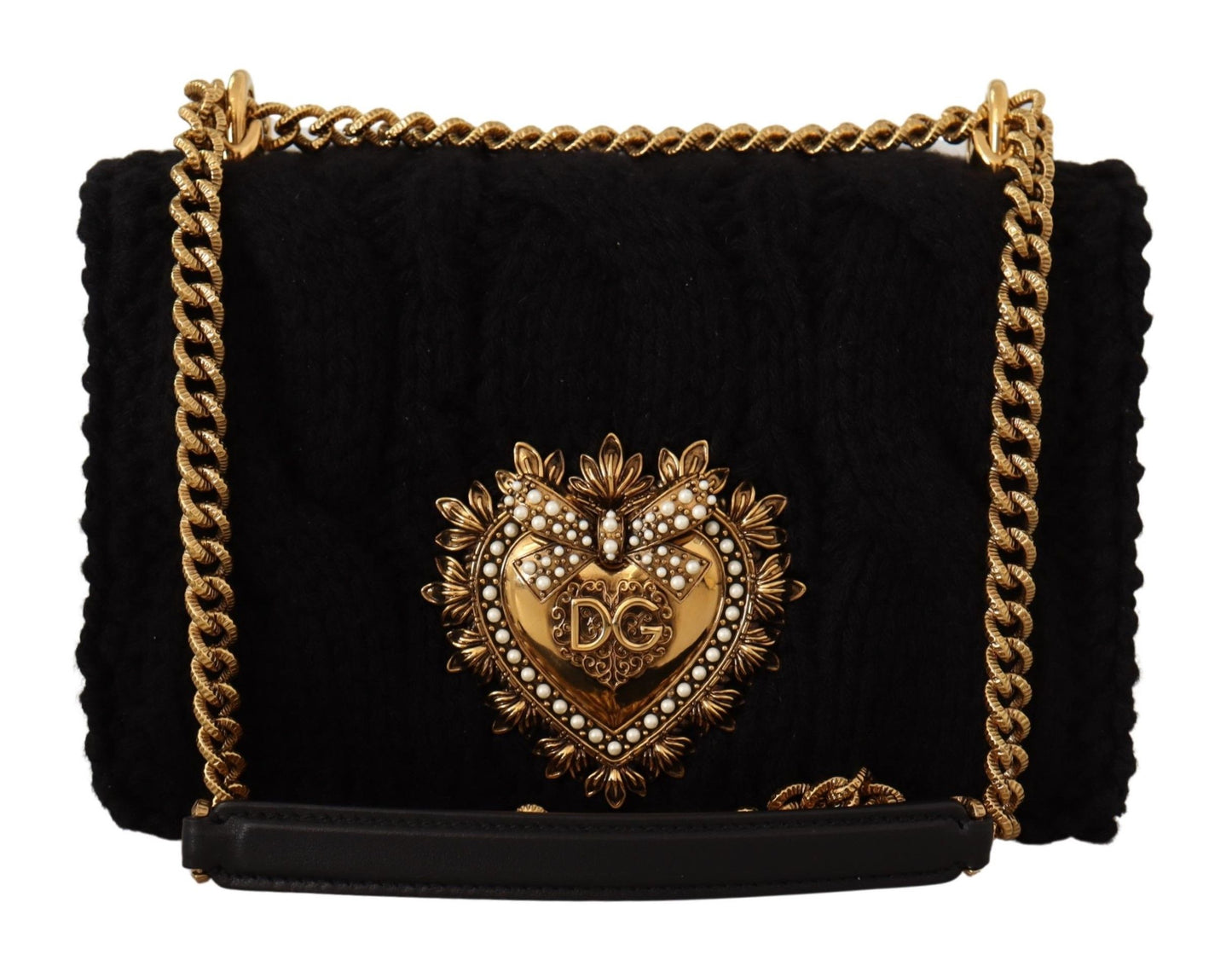 Sumptuous Black Wool-Cashmere Shoulder Bag