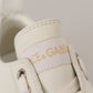 Elegant Gold Logo Leather Sneakers
