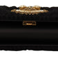Sumptuous Black Wool-Cashmere Shoulder Bag