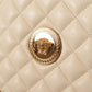 Elegant White Nappa Leather Round Shoulder Bag
