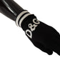 Elegant Cashmere Knit Black Gloves