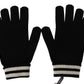 Elegant Cashmere Knit Black Gloves