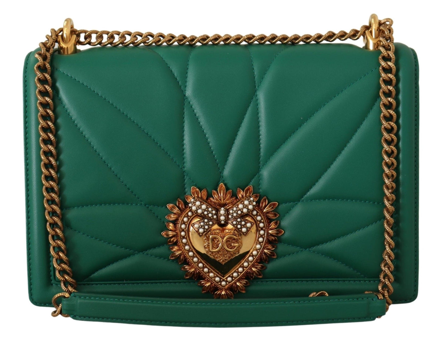 Devotion Leather Shoulder Purse in Lush Green