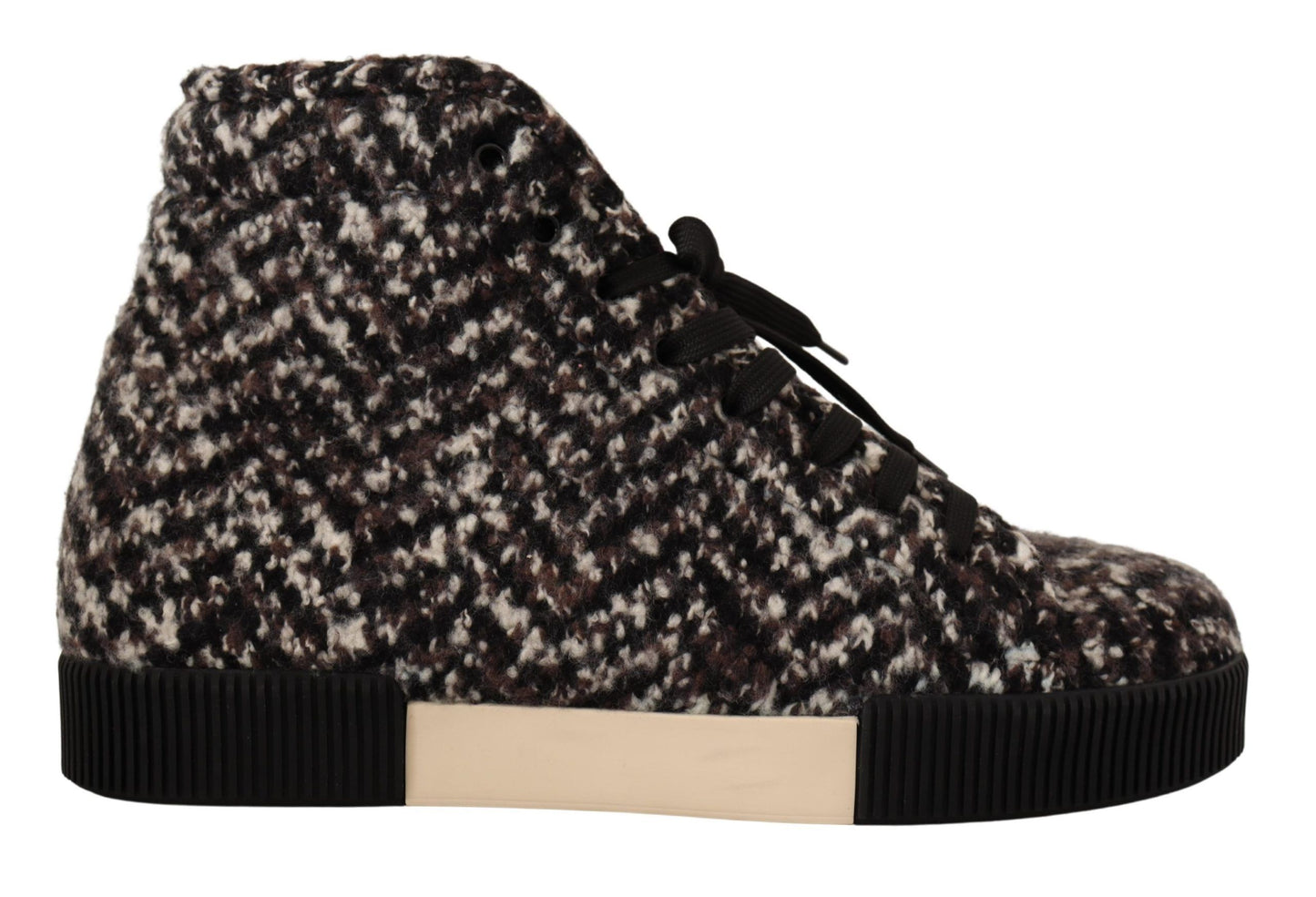 High-End Chevron High Top Sneakers in Brown