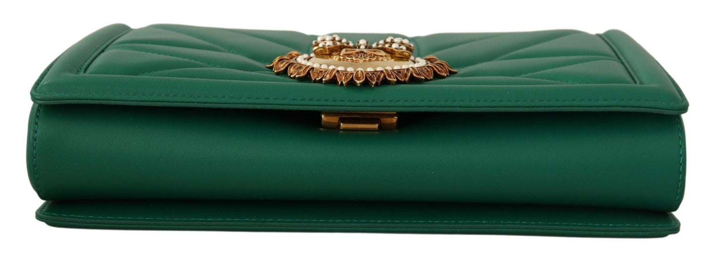 Devotion Leather Shoulder Purse in Lush Green