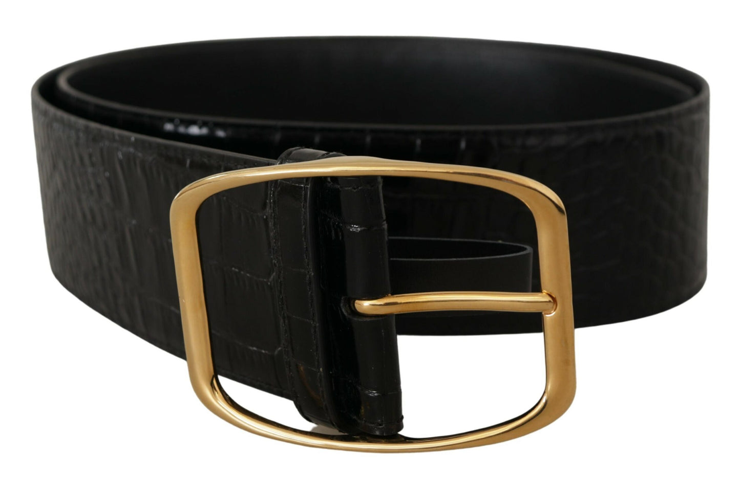 Elegant Leather Belt with Logo-Engraved Buckle