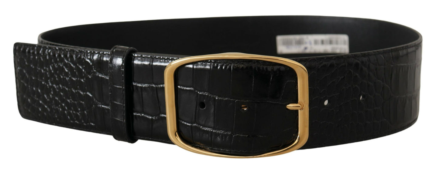 Elegant Leather Belt with Logo-Engraved Buckle