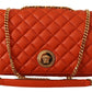 Elegant Red Nappa Leather Shoulder Bag