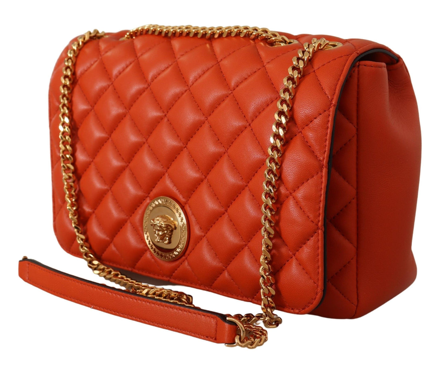 Elegant Red Nappa Leather Shoulder Bag